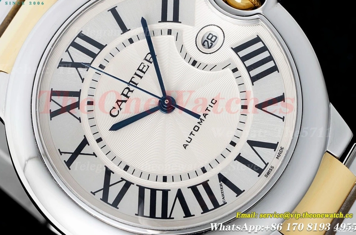 42mm A2824 SS White Dial AF Bleu Ballon Cartier YG De 0121